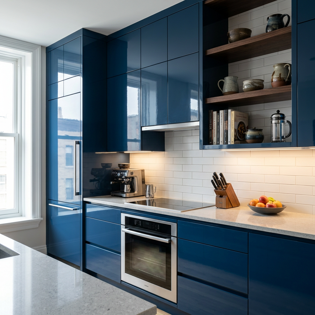 Cream — Refectory Kitchen kitchen in Prussian Blue
