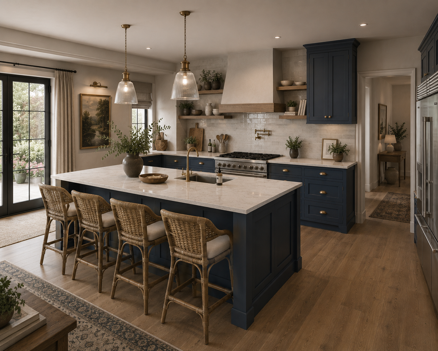 Verdant bespoke kitchen in dark blue finish — Dominus Kitchens