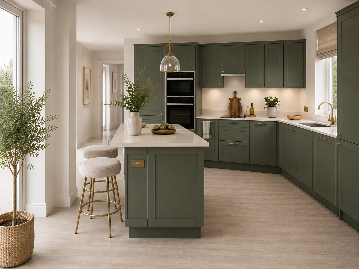 Powder Blue — Family Kitchen kitchen in Sage Green
