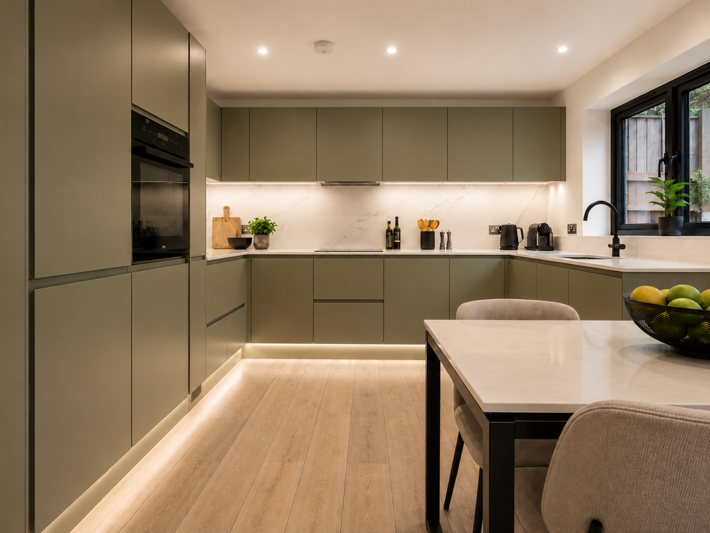 Navy — Handleless Line kitchen in Olive