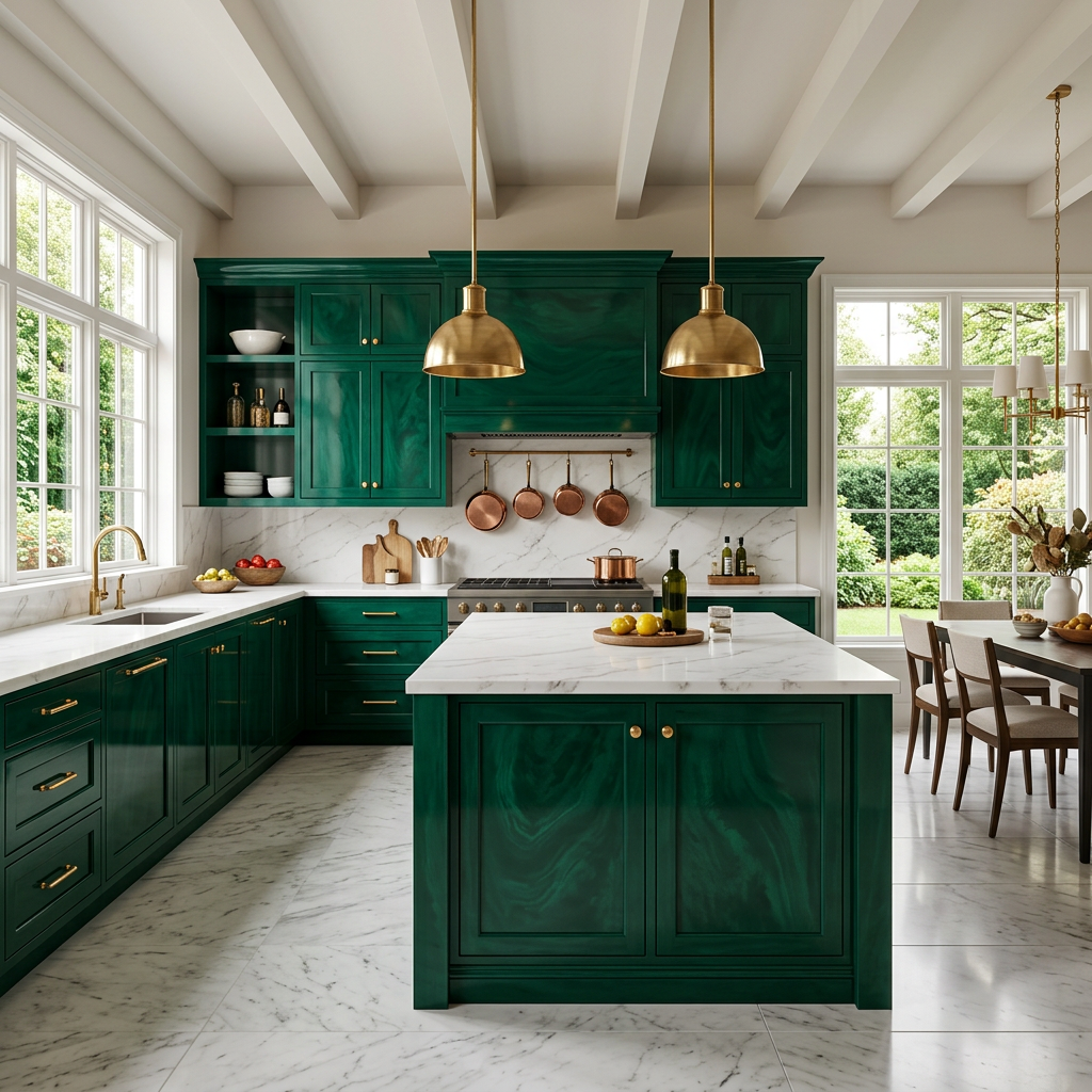 Pearl — Slate Island kitchen in Malachite
